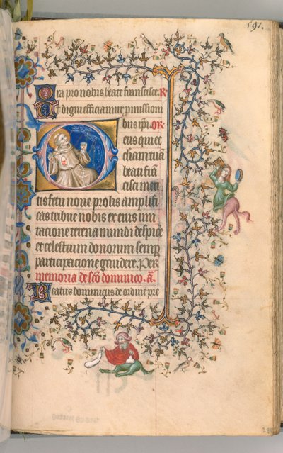 Timer for Karl den adelige, konge av Navarra 1361-1425, fol. 290r, St. Francis, ca. 1405. av Master of the Brussels Initials and Associates