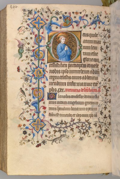 Timer for Karl den adelige, konge av Navarra 1361-1425, fol. 291v, tekst, ca. 1405. av Master of the Brussels Initials and Associates