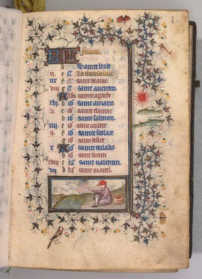 Timer for Karl den adelige, konge av Navarra 1361-1425: fol. 2. februar, ca. 1405. av Master of the Brussels Initials and Associates
