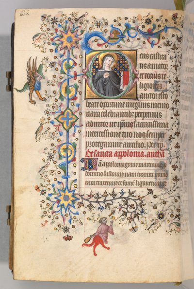 Timer for Karl den adelige, konge av Navarra 1361-1425, fol. 302v, St. Opportune, ca. 1405. av Master of the Brussels Initials and Associates