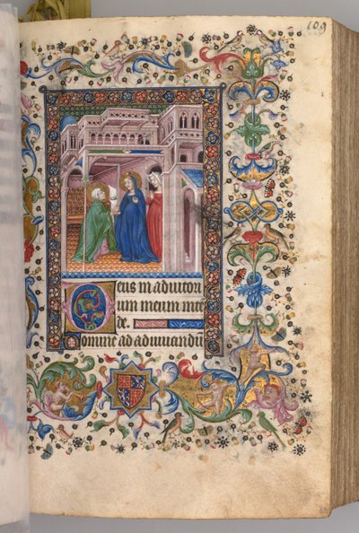 Timer for Karl den adelige, konge av Navarra 1361-1425: fol. 55r, The Visitation Lauds, ca. 1405. av Master of the Brussels Initials and Associates