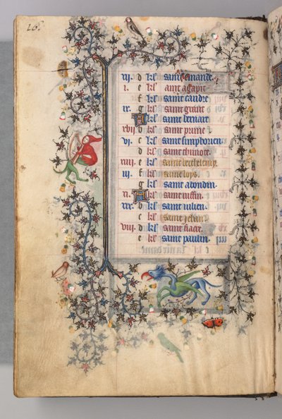 Timer for Karl den adelige, konge av Navarra 1361-1425: fol. 8v, august, ca. 1405. av Master of the Brussels Initials and Associates