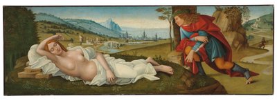 Cymon og Iphigenia (tempera på panel) av Master of the Campana Cassoni