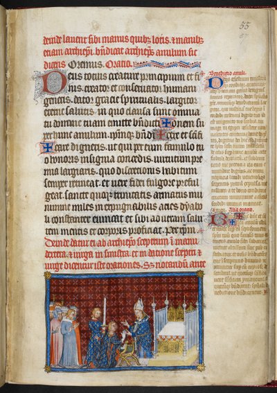 Cotton Tiberius B. VIII f.57r Kongen mottar ringen 