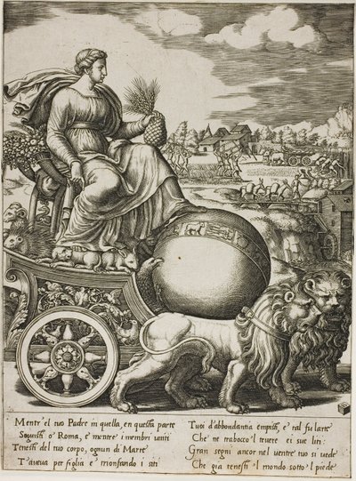 Cybele i vognen sin av Master of the Die