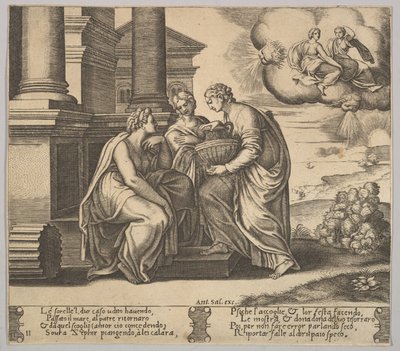 Plate 11: Psyche gir gaver til søstrene sine, fra 