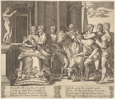Plate 4: Psyches far konsulterer oraklet, fra 