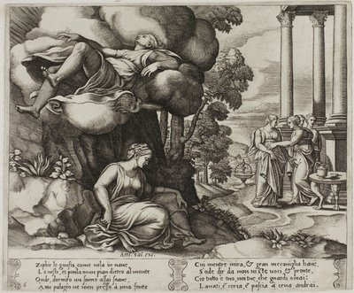 Zephyr bærer Psyche til et fortryllet palass av Master of the Die