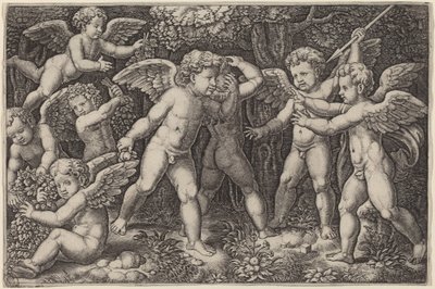 Født og leker av Master of the Die after Raphael