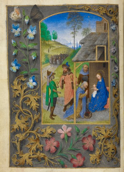 Tilbedelsen av magiene. av Master of the Dresden Prayer Books