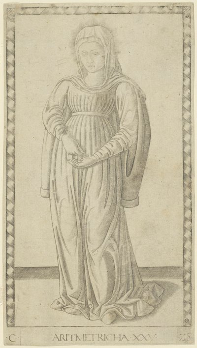 Aritmetikk, plate 25 fra Arts and Sciences av Master of the E Series Tarocchi