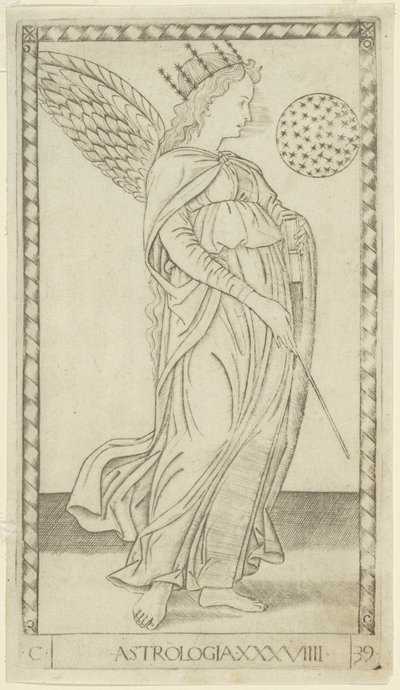 Astrologi, plate 29 fra Arts and Sciences av Master of the E Series Tarocchi