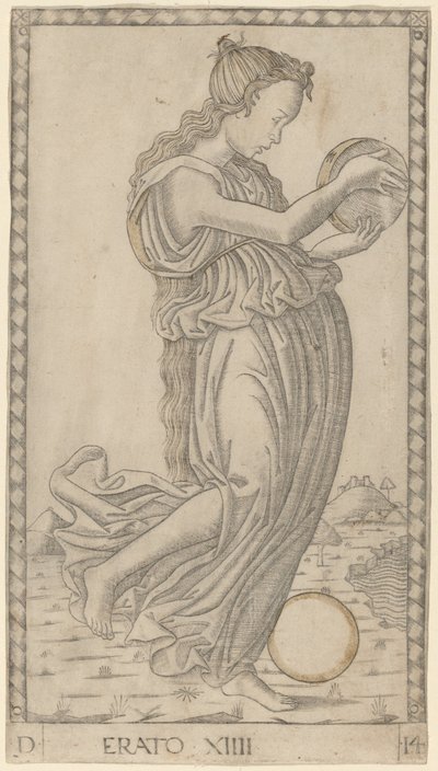 Erato av Master of the E-Series Tarocchi
