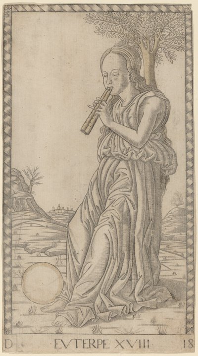 Euterpe av Master of the E-Series Tarocchi