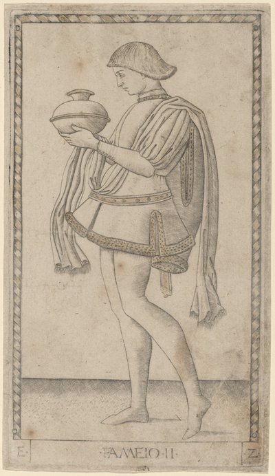 Fameio (tjener) av Master of the E Series Tarocchi