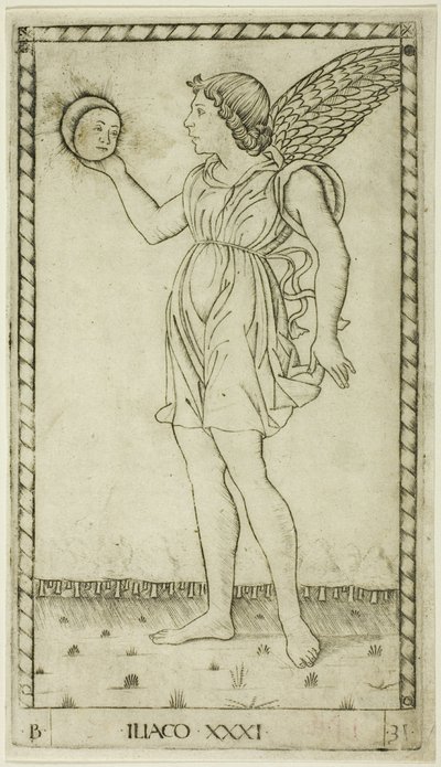 Genius of the Sun, plate 31 fra Genii and Virtues av Master of the E Series Tarocchi