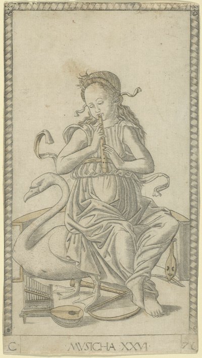 Musikk, plate 26 fra Arts and Sciences av Master of the E Series Tarocchi