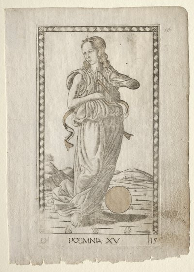 Polyhymnia heroiske salmer fra Tarocchi-serien D..., før 1467. av Master of the E-Series Tarocchi