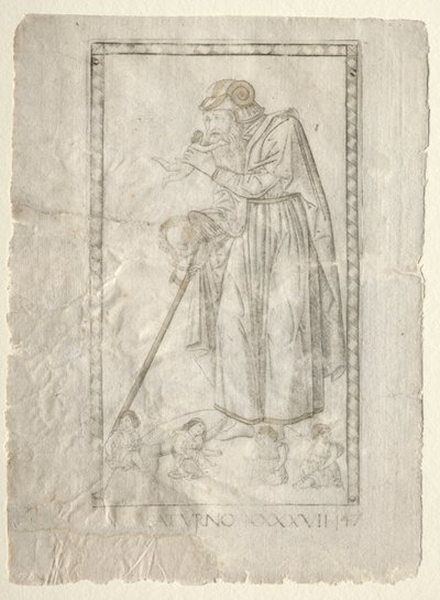 Saturn (fra Tarocchi, serie A: Firmaments of the Universe, #47) av Master of the E Series Tarocchi