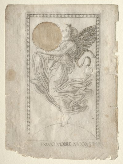 Angel of the Ninth Sphere fra Tarocchi, serie A..., før 1467. av Master of the E Series Tarocchi