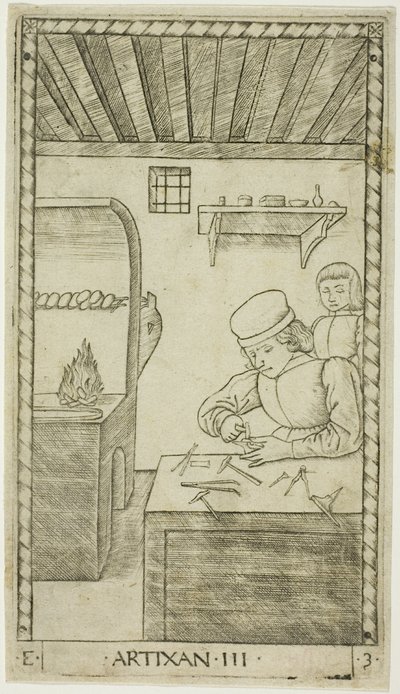 The Artisan, plate tre fra The Ranks and Conditions of Men av Master of the E Series Tarocchi