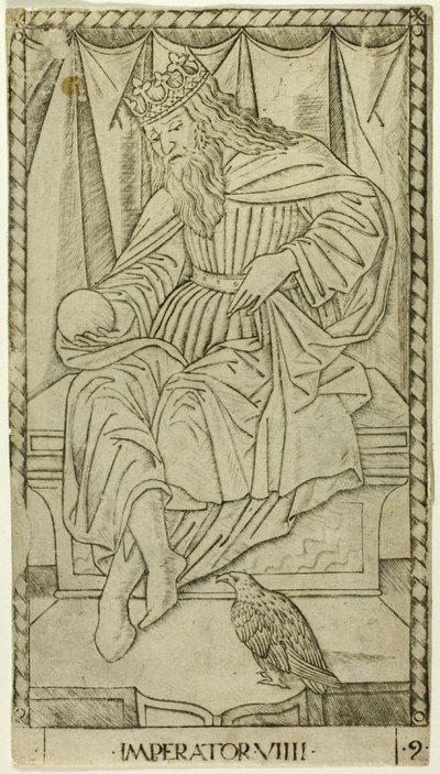 Keiseren, plate ni av The Ranks and Conditions of Man av Master of the E-Series Tarocchi