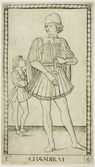 The Knight, plate seks fra The Ranks and Conditions of Men av Master of the E-Series Tarocchi