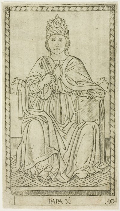 The Pope, plate ti fra The Ranks and Conditions of Men av Master of the E-Series Tarocchi