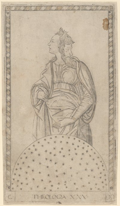 Teologi (teologi) av Master of the E-Series Tarocchi