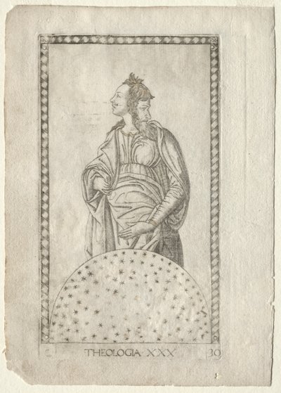 Teologi fra Tarocchi, serie C: Liberal Arts, #30, før 1467. av Master of the E-Series Tarocchi