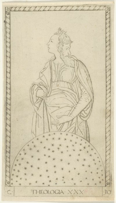 Teologi, plate 30 fra Arts and Sciences av Master of the E-Series Tarocchi