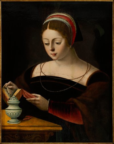 Maria Magdalena, ca. 1540. av Master of the Female Half Lengths