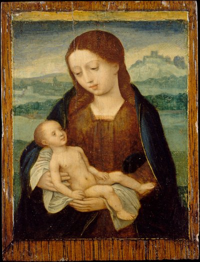 Jomfru og barn, ca. 1525-50. av Master of the Female Half Lengths