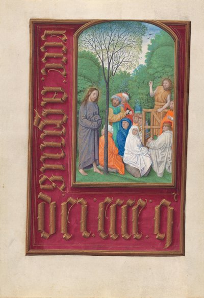 Hours of Queen Isabella the Catholic, Queen of Spain: Fol. 169v, Døperen Johannes, ca. 1500. av Master of the First Prayerbook of Maximillian