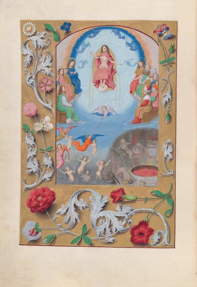 Hours of Queen Isabella the Catholic, Queen of Spain: Fol. 199v, siste dom, ca. 1500. av Master of the First Prayerbook of Maximillian