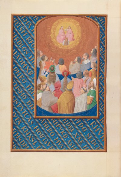 Hours of Queen Isabella the Catholic, Queen of Spain: Fol. 37v, Himmelretten, ca. 1500. av Master of the First Prayerbook of Maximillian