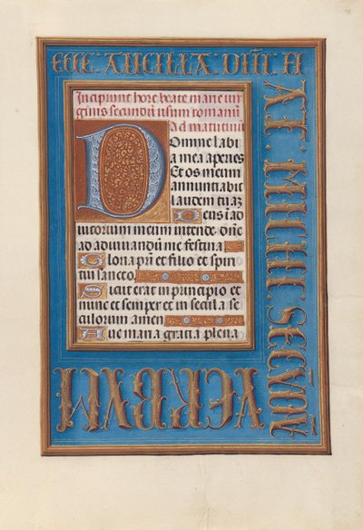 Timer for dronning Isabella den katolske, dronning av Spania: Fol, 98r, ca. 1500. av Master of the First Prayerbook of Maximillian