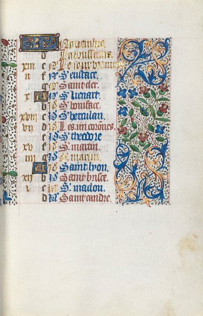 Timebok Bruk av Rouen: fol. 111r, ca. 1470. av Master of the Geneva Latini