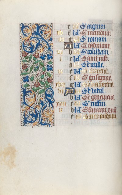 Timebok Bruk av Rouen: fol. 11v, c. 1470. av Master of the Geneva Latini