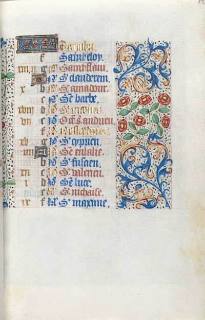 Timebok Bruk av Rouen: fol. 12r, c. 1470. av Master of the Geneva Latini
