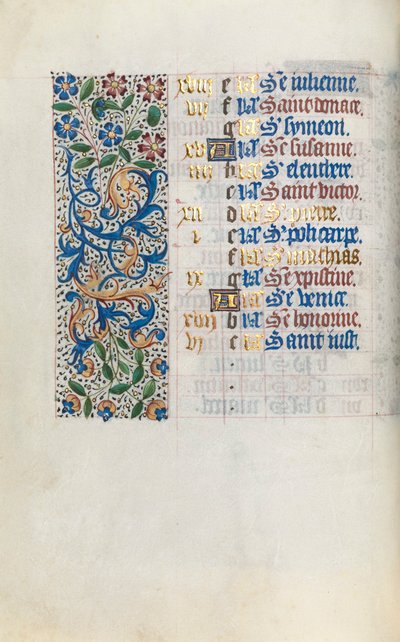 Timebok Bruk av Rouen: fol. 2v, c. 1470. av Master of the Geneva Latini