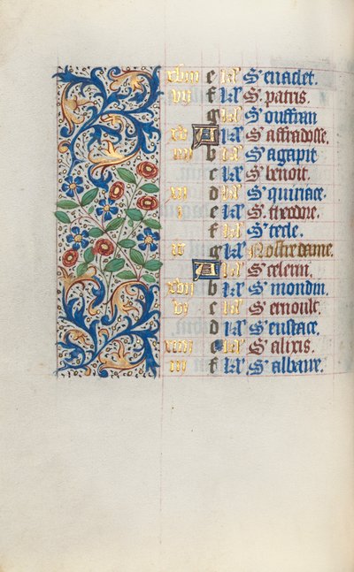 Timebok Bruk av Rouen: fol. 3v, c. 1470. av Master of the Geneva Latini