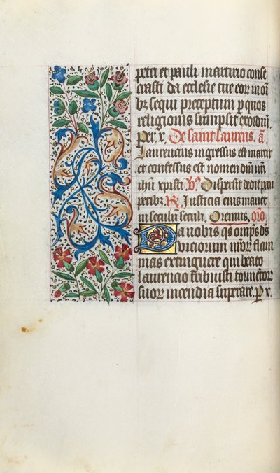 Timebok Bruk av Rouen: fol. 51v, c. 1470. av Master of the Geneva Latini