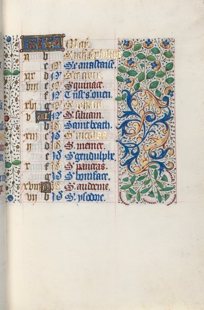 Timebok Bruk av Rouen: fol. 5r, c. 1470. av Master of the Geneva Latini
