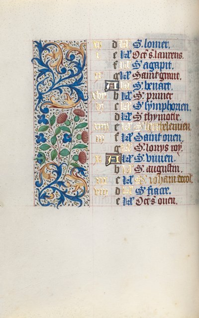 Timebok Bruk av Rouen: fol. 8v, c. 1470. av Master of the Geneva Latini