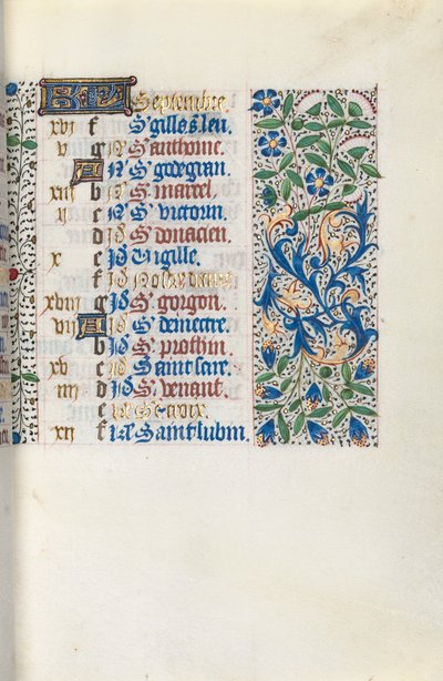 Timebok Bruk av Rouen: fol. 9r, c. 1470. av Master of the Geneva Latini