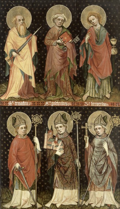 Seks hellige av Master of the Holy Barefoot Altarpiece
