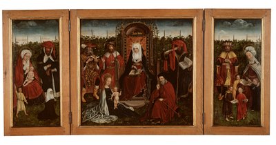Poortakker Triptych, ca. 1500-10 (olje på panel) av Master of the Holy Family of St. Anne