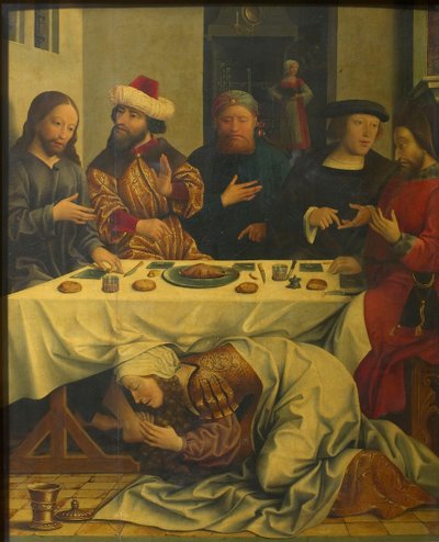 Kristus i huset til fariseeren Simon, ca 1510-1520. av Master of the Magdalen Legend