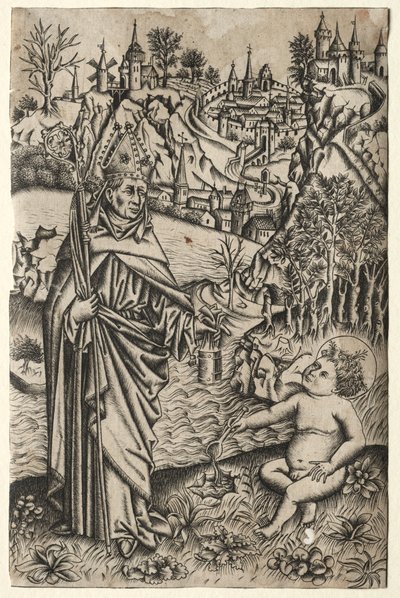 St. Augustine og barnet ved kysten av Master of the Nuremberg Passion